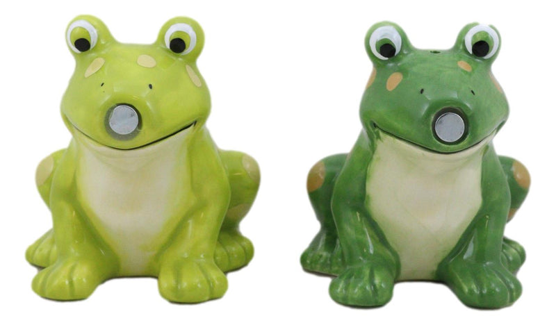 Ribbit Love Green Tree Frogs Toads Kissing Ceramic Salt And Pepper Shakers Set