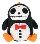 Furry Bones Skeleton North Pole Penguin With Red Bow Tie Small Toy Plush Doll