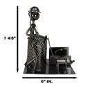 Outdoor Hunter With Dog Metal Desk Stationery And Business Card Holder Organizer