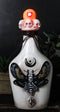 Wicca Black Skull Moth Crescent Moon And LED Witch Eyeball Faux Potion Bottle