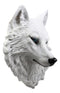 Large Ghost Albino Snow White Wolf Head Wall Decor Plaque 16"H Direwolf Figure