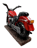 Ebros Gift Vintage Red Road Hog Chopper Motorbike Wine Holder Figurine 13.25" Long - Ebros Gift