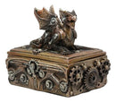 Ebros Bronzed Steampunk Cyborg Dragon Jewelry Box Figurine 9.5"L Robotic Serpentine