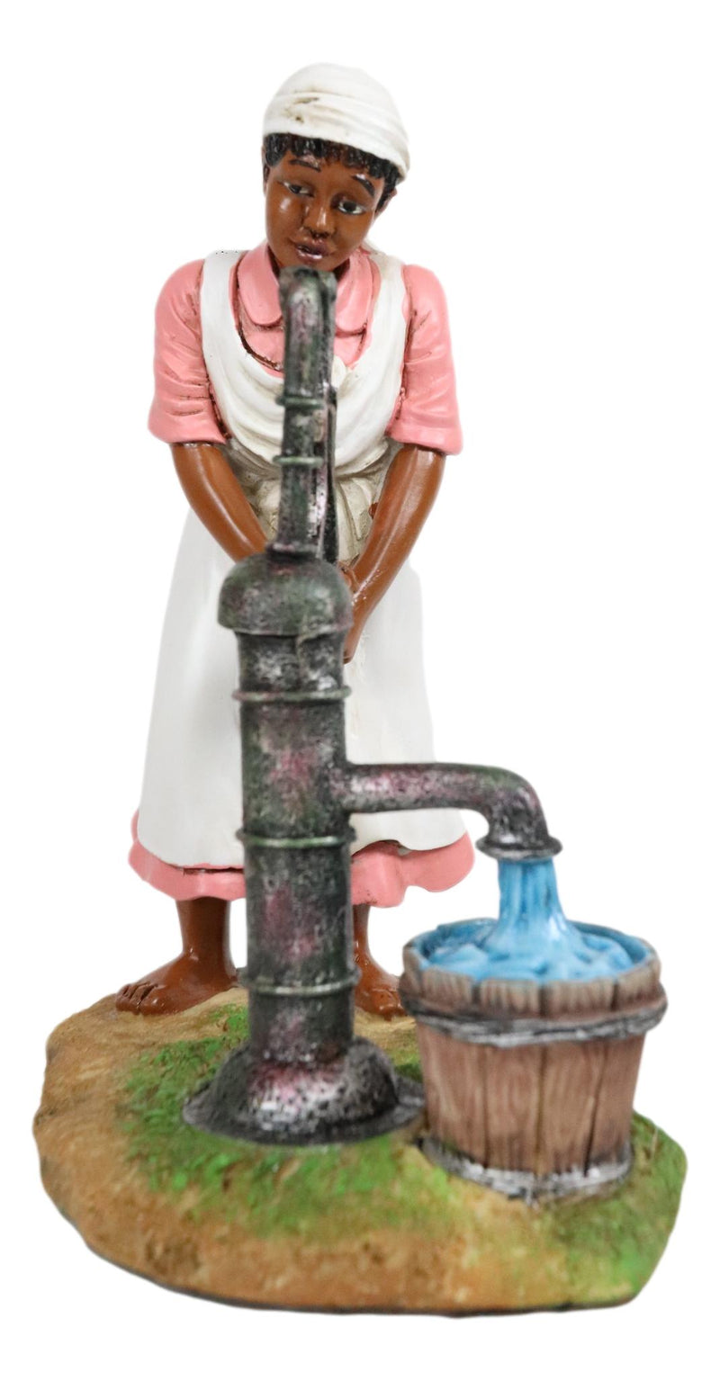 Ebros Vintage Black Americana History African American Girl Pumping Water Statue