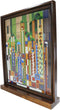 Ebros Frank Lloyd Wright Cactus Flowers Stained Glass Plaque Wall Hanger 15"H