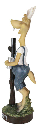 Hunting Hillbilly Buck Teeth Deer with Shotgun Rifle and Moonshine Cup Figurine