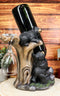 Ebros Gift 10" Tall Climbing Black Bear Liquor Wine Glasses and Bottle Valet Holder Decorative Figurine
