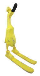 Balinese Wood Handicrafts "Bebek Angsa" Tropic Sunny Yellow Skiing Duck Figurine