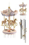 Pink Carnival Canopy Pony Horses Carousel Figurine Crown Top Resonant Wind Chime