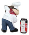 French Bistro Head Chef Jean With Hat And Red Necktie Holding Black Board Statue