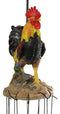 Country Western Farm Morning Crop Patrol Rooster Chicken Figurine Wind Chime