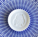 Set Of 6 Japanese White Porcelain Owl Small Dipping Sauce Condiment Dishes Bowls