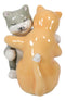 Ebros Ceramic Yellow And Gray Cats Couple Hugging Dancing Salt Pepper Shakers Set