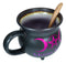 Triple Moon Magic Witch Cauldron Ceramic Mug Or Bowl 32oz With Wooden Spoon