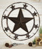 Oversized 24"D Vintage Rustic Western Stars Metal Circle Wall Decor Sign Plaque