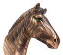 Ebros Madagascar Safari Zebra Horse Bust Statue In Bronze Electroplated Finish