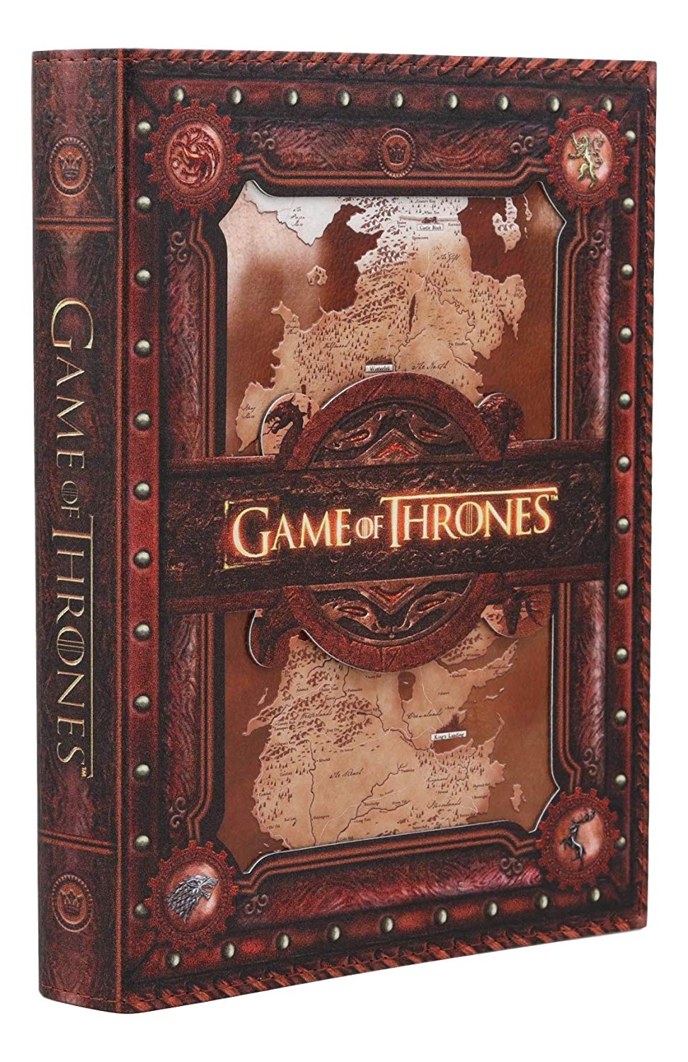 Game of Thrones Seven Kingdoms Map House Sigils Embossed Journal 5"x7" Book - Ebros Gift