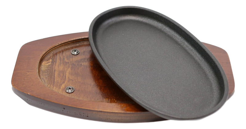 Preseasoned Cast Iron Skillet Japanese Steak Plate Pan 8.25" By 5.25" With Base