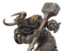 Asgard God Of Thunder Thor Wielding Mjolnir Hammer Figurine Charging Thor Statue