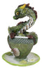 Fantasy English Green Tea Leaves And Flowers Dragon In Teacup & Saucer Figurine