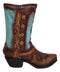 Set Of 3 Rustic Country Turquoise Cross Western Star And Frills Boot Vase Decors