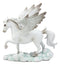 Ebros White Pegasus Horse Flying Over Clouds of Olympus Figurine 7" H Greek Mythology Decor Statue for Desk or Shelf Decorative Sculpture Fantasy Gifts for Girls Women