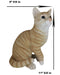 Lifelike Sitting Orange Tabby Cat Statue 12"Tall With Glass Eyes Animal Decor