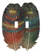 Pack of 2 Southwestern Indian Dreamcatcher Feathers Double Toggle Switch Plates