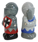 Ceramic Medieval Suit Of Armor Crusader Knights Salt Pepper Shakers Figurine Set