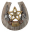 Rustic Cowboy Horseshoe Western Star Dual Pistol Guns Bullet Shells Wall Decor