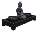 Meditating Gautama Buddha Zen Garden Kit With Pebbles And Candle Holder Barrels