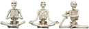 Ebros Set of 3 Whimsical Namaste Meditating Yoga Skeletons Trio Figurines 5.5" Tall