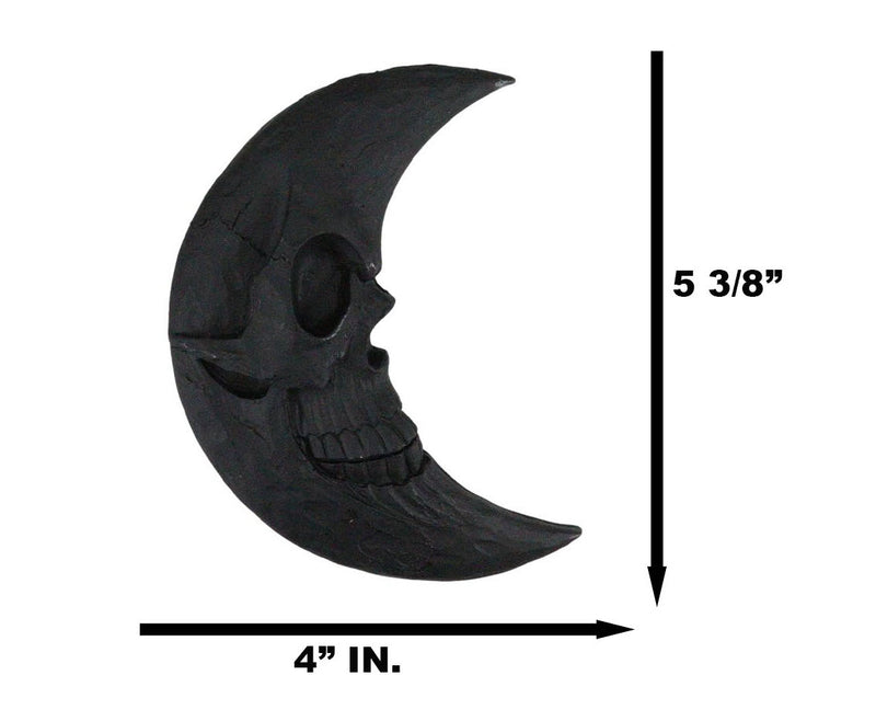 Wicca Occult Black Crescent Moon Skull Gothic Lunar Goddess Small Hand Mirror