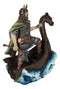 Ebros Nordic Viking Warrior on Viking Ship Collection Figurine 8 Inches Tall