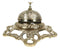 Large Vintage Antique Style Ornate Floral Victorian Brass Front Desk Hotel Bell