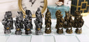 Ebros Silver and Gold King Arthur Merlin Dragons Chess Pieces with Board Set