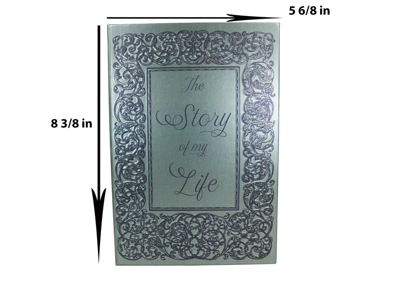 The Story Of My Life Rococo Gothic Scroll Art Embossed Blank Page Journal Book