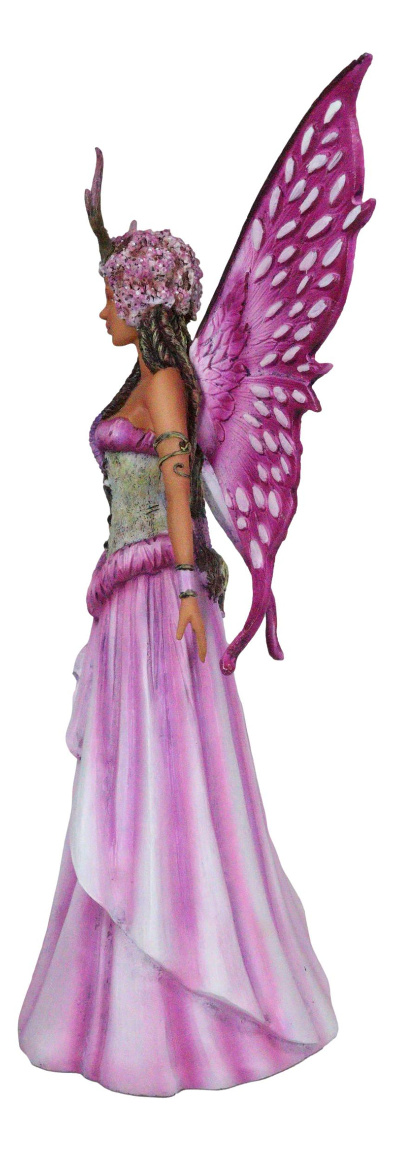 Amy Brown Pink Butterfly Winged Bloom Tribal Fairy With Stag Antlers Statue