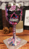 Ebros Pink Floral Sugar Skull Wine Goblet Chalice Beverage Drinkware 7.25"H