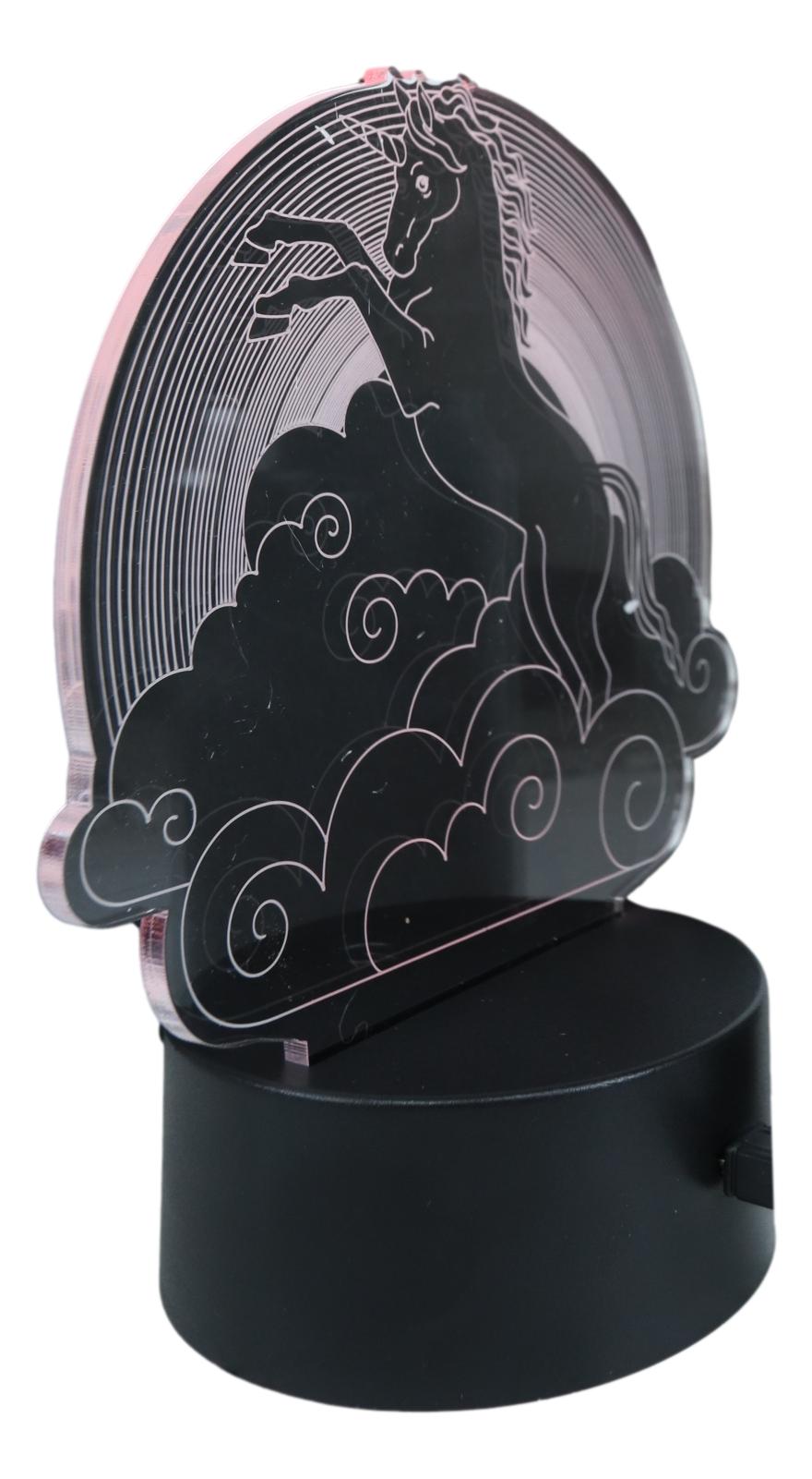 Ebros Sacred Unicorn Riding Night Clouds Acrylic Panel Colorful LED Night Light