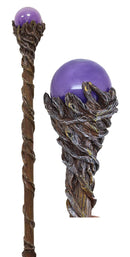 Ebros Merlin The Wizard Sorcerer Twisted Vines Staff with Purple Orb Handle 67"L