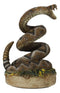 Realistic Ferocious Attacking Diamondback Rattlesnake in Coiled Posture Figurine