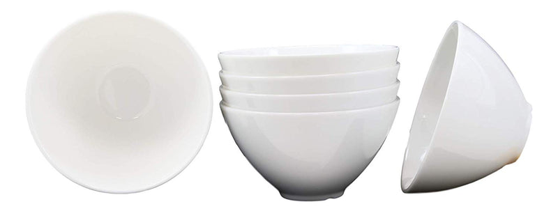 Restaurant Supply Contemporary Round White Jade Melamine Soup Salad Bowls Set 6