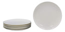 Ebros Pack Of 6 Kitchen Dining Modern Contemporary Sleek Design Natural White Porcelain Round Plates Restaurant Supply Dishwasher And Microwave Safe (8" Lunch Entree Large Dessert Plate)