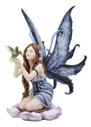 Ebros Purple Lavender Flower Fairy with Hummingbird Figurine 14.25" Tall Fairy Garden Decor Resin Statue