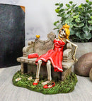 Gothic Day Of The Dead Skeleton Lady Waiting For The Perfect Man Statue 5"Long