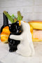 Ebros Colorful Ceramic Black White Cats Couple Hugging Dancing Salt Pepper Shakers Set