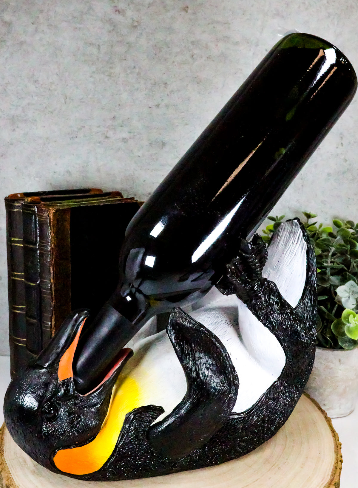 Ebros South Pole Emperor Penguin Wine Holder Birds Of Antarctica Kitchen Decor