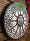 Four Seasons Dendritic Tree Wheel of Life with Pentagram Star Wall Decor Plaque