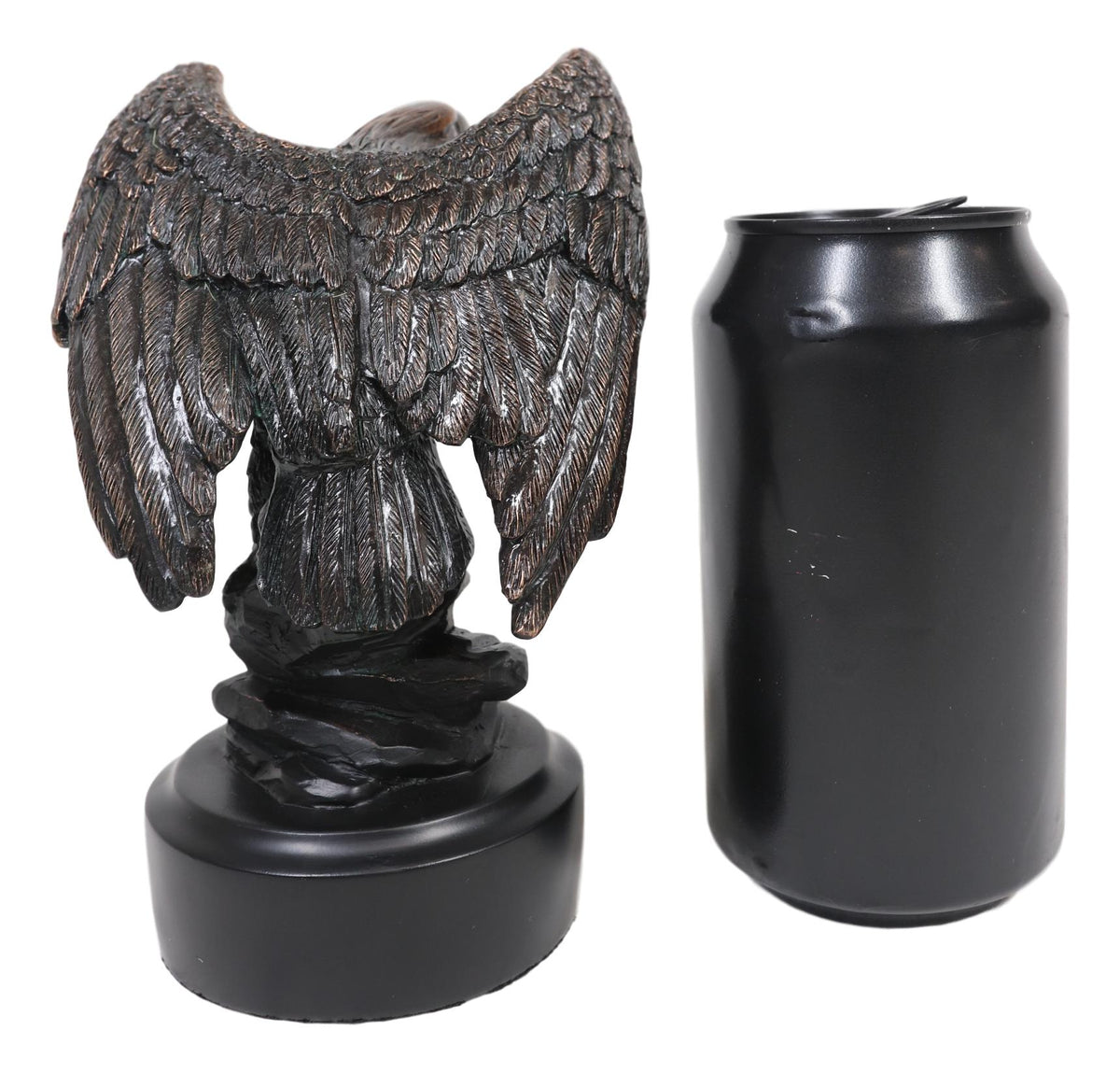 Ebros Surveyor Bald Eagle With Open Wings On Rock Electroplated Resin Statue - Ebros Gift